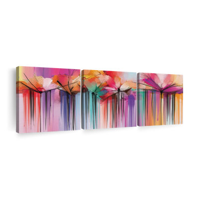 «Flowers Paint Drip», reproduction sur toile