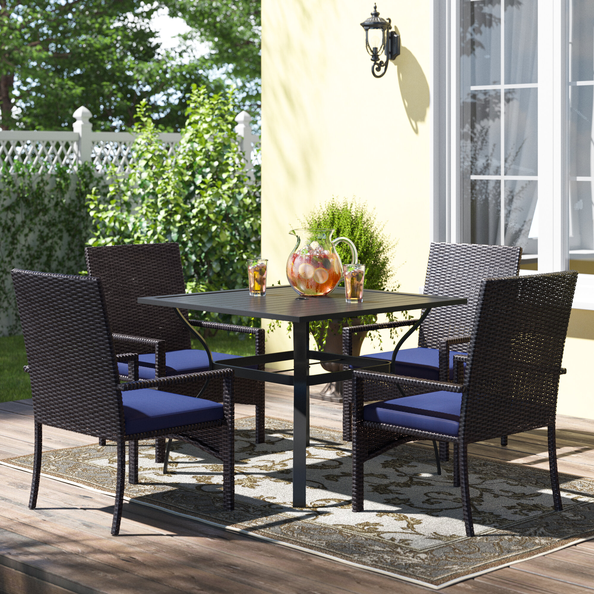 Lark Manor Alyah 4 - Person Square Outdoor Dining Set with 