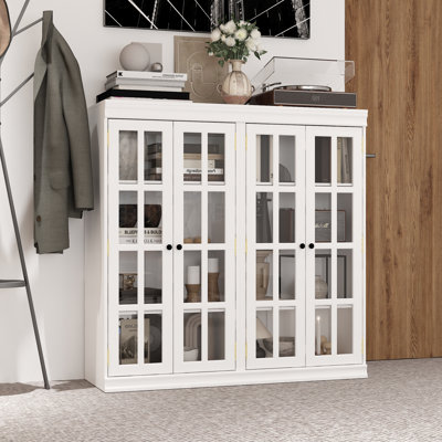47.2 '' Four-Layer Square Combatable Bookcase With Glass Doors
