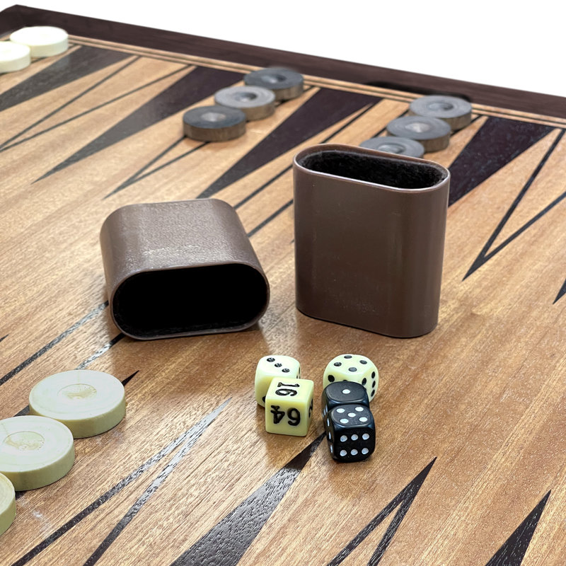 Sterling Wooden 3-in-1 Chess Checkers Backgammon Game Table