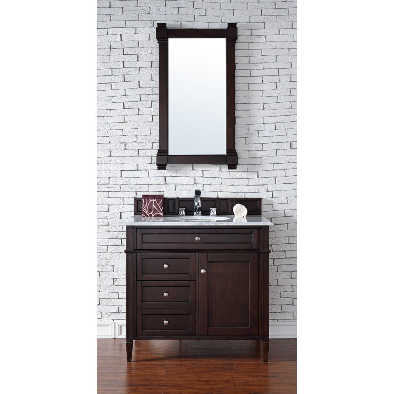 Brittany 36'' W Single Bathroom Vanity Base, Burnished Mahogany