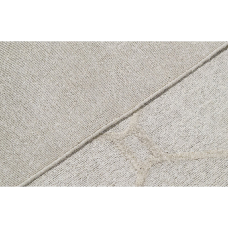 Wool Geometric Area Rug in Beige