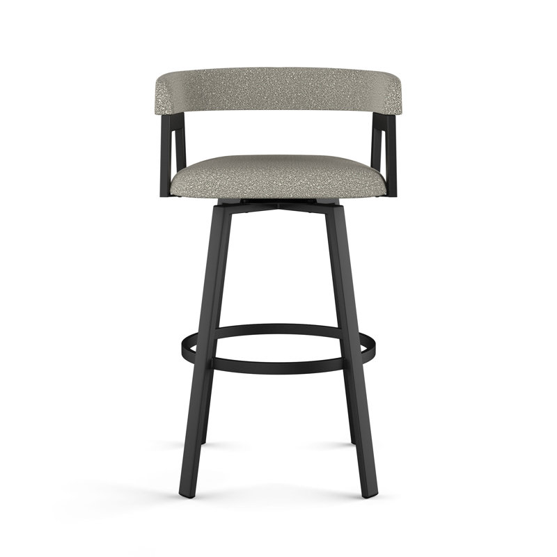 Tabouret de bar et de comptoir pivotant Culpepper, Noir, Beige clair / gris