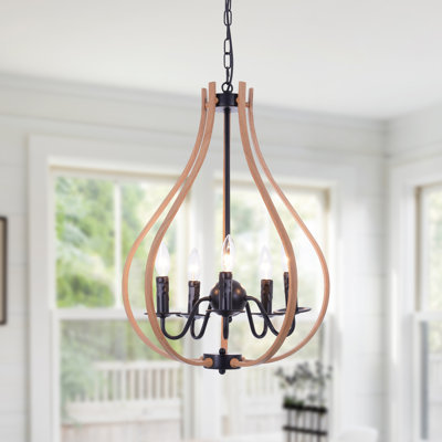 5-light Dimmable Iron Chandelier