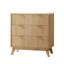 Table d'appoint 32 po de hauteur en faux marbre avec 3 tiroirs et design cannelé-136254298-118719487