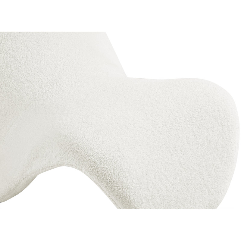 Theodore 31.5" W Slipper Chair, Cream Faux Shearling