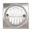 Square Brass Shower Tile with Round Grid Drain Cover and Crown Ring-21699174