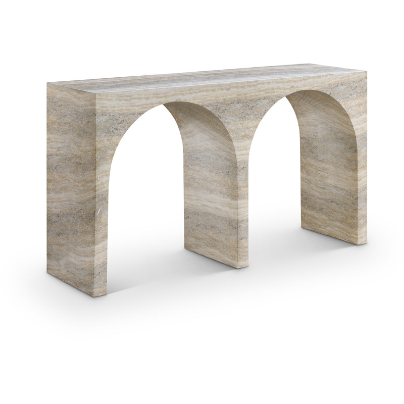 Pyresburg Finished Console Table, Travertine