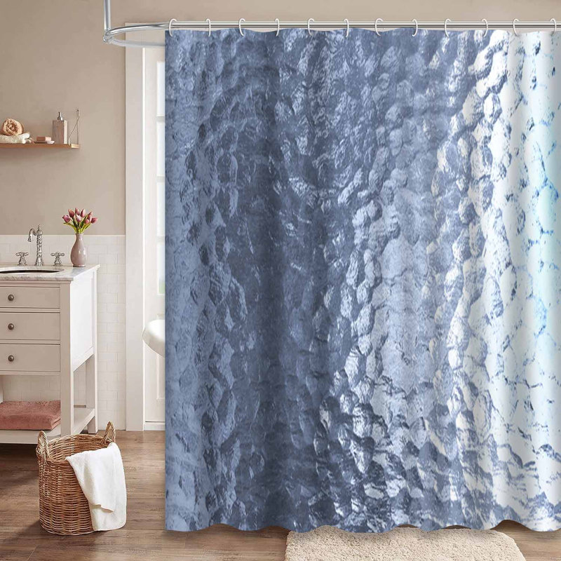 Rideau de douche en verre avec 12 crochets, 72" L x 78" W