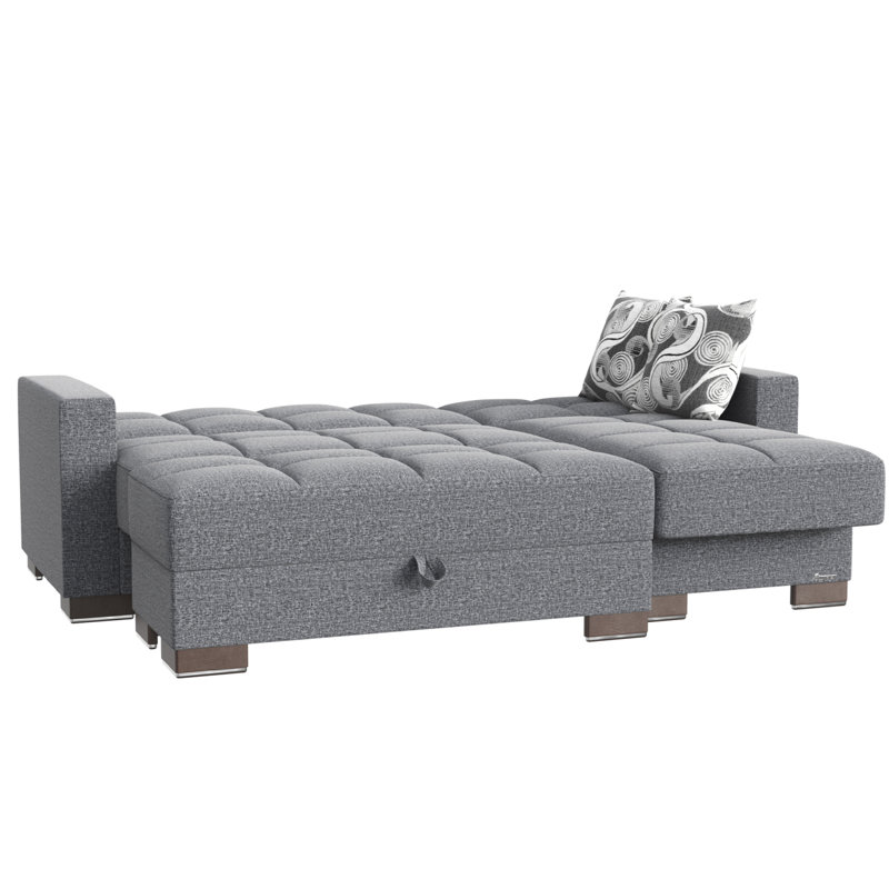 Chaise longue convertible avec rangement Primenest Nimbusflow, Gris