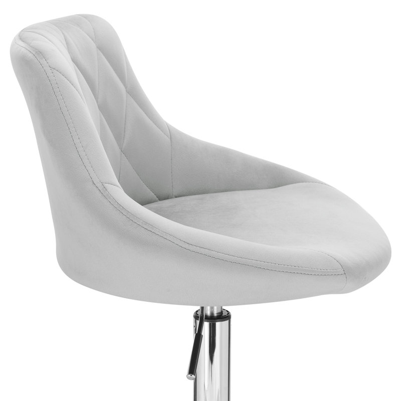 Wellsville Office Chair in Velvet, Light Grey