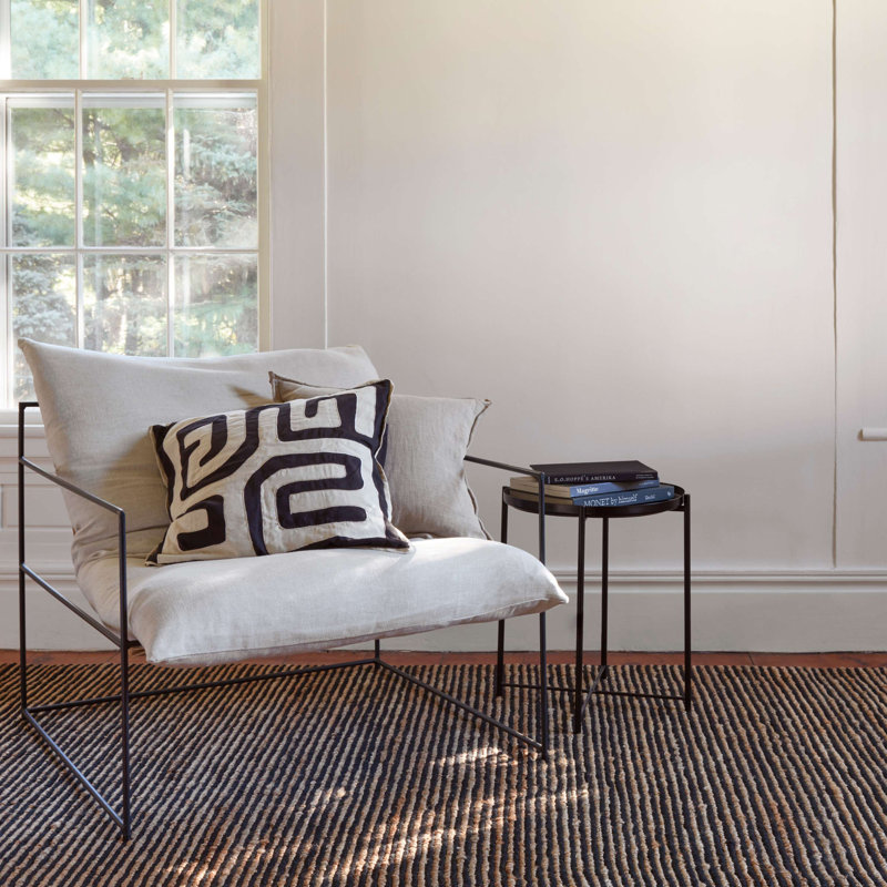Twiggy Black Handwoven Wool/Jute Rug, Rectangle 5' x 8'