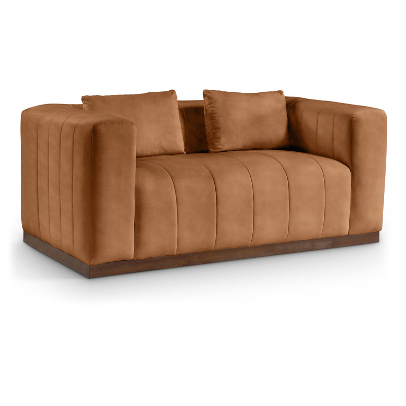 Causeuse en cuir Svetinka, Cuir cognac végétalien