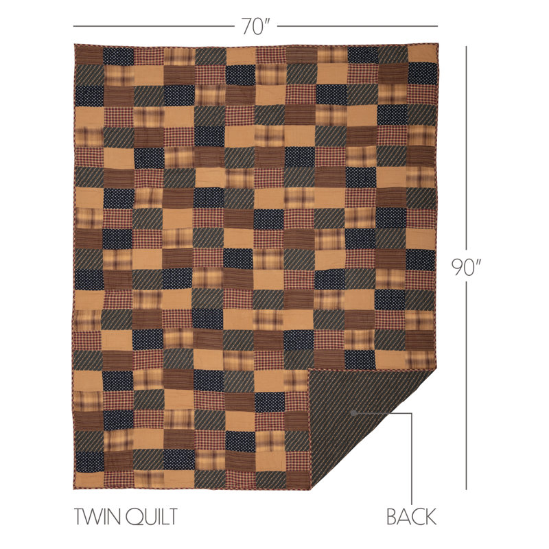 Patriotic Cotton Patchwork Quilt, Twin Quilt