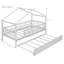 Lit simple en bois avec lit gigogne simple, noyer (ANCIEN SKU: WF302178AAN)