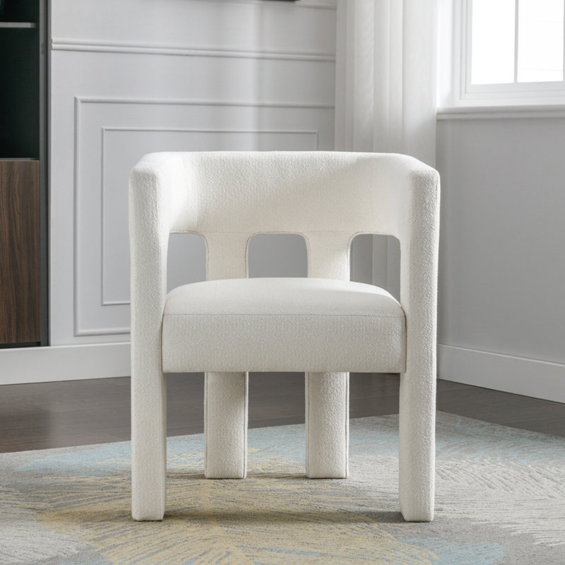 Fauteuil demi-tonneau Ellisyn, Lin beige