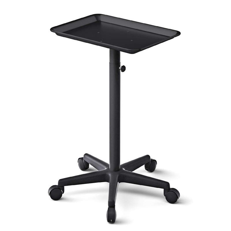 Utility Cart Salon Tray Cart with Wheels, Black, 43" H x 18" W x 12.8" D