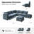 Cashin 127.5“ Modern Oversized Double-Layer Cushion Storage Sectional Sofa with Extendable Foot Pedal-185695567