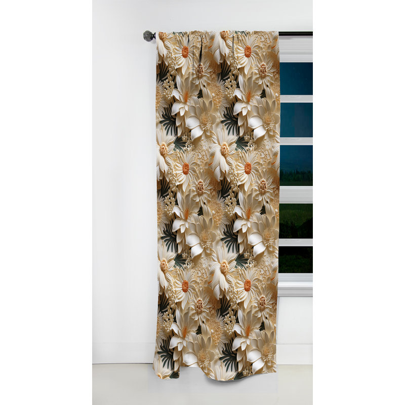 Motif tropical de dentelle tropicale I - Rideau tropical - Velours obscurcissant - 1 panneau, L 52 po x L 120 po