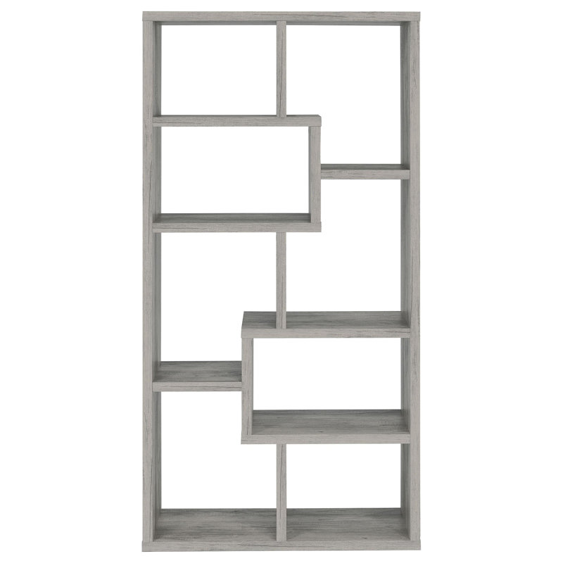 Theo 71-Inch 6-Shelf Bookshelf, Gray