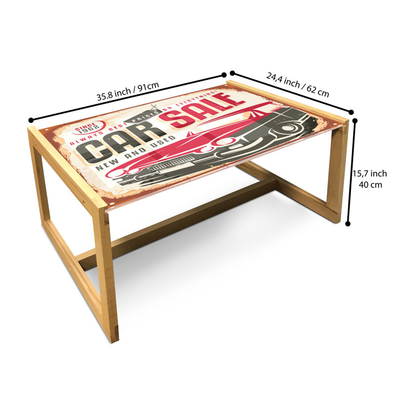 Sled Coffee Table, 40cm H x 91cm W x 62cm D