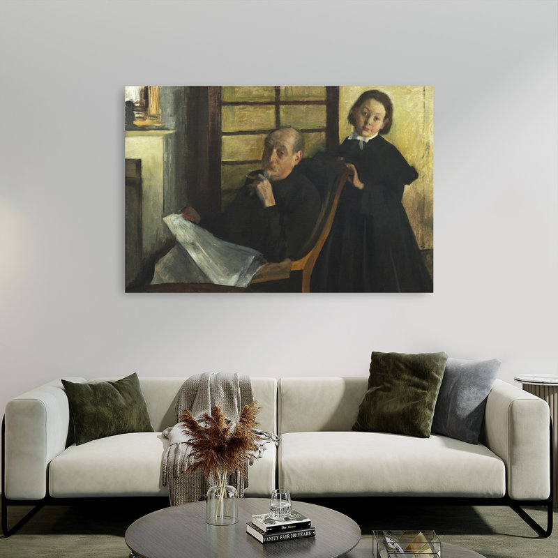 Henri Degas et sa nièce Lucie Degas, 1875-1876, estampe d'art mural abstraite contemporaine, H 40 po x l 60 po
