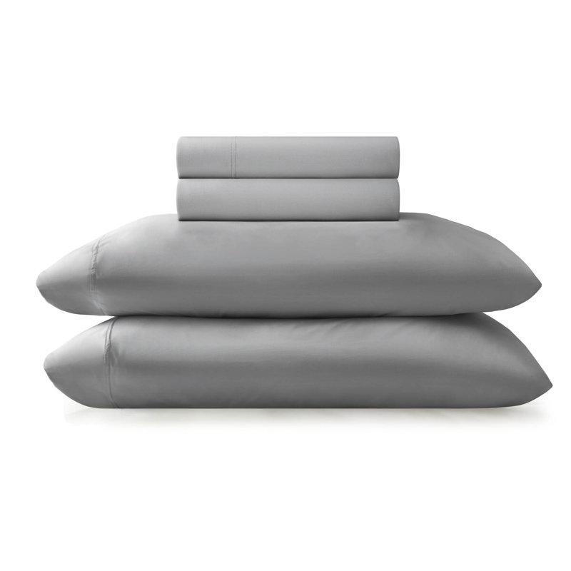 4-Piece Stretch Jersey Sheet Set, Gray, King Sheet Set