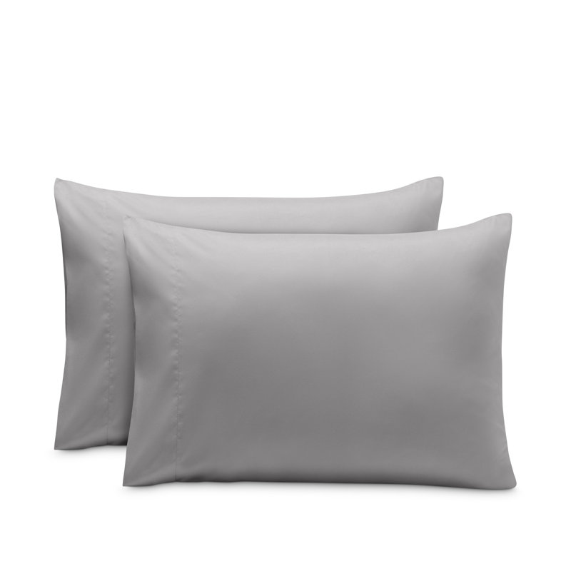 Microfiber Pillowcase Set Envelope Closure, Light Gray, California King Pillow Case