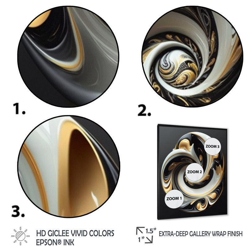 " Liquid White Stained Glass II ", Black Picture Framed Canvas, 20" H x 12" W x 1" D