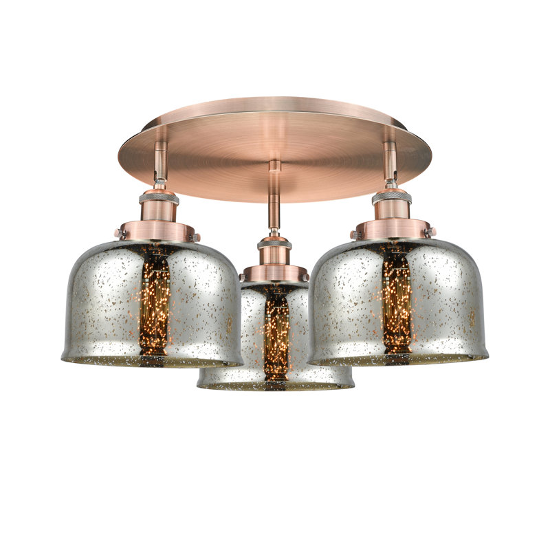Plafonnier Bell, Cuivre antique, Argent mercuré plaqué