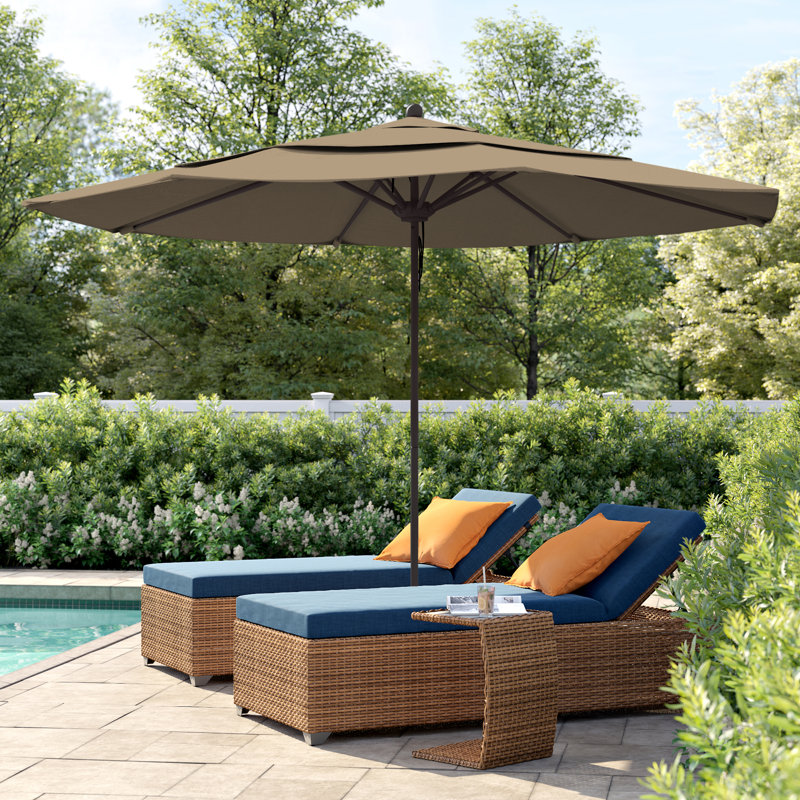 Parasol de marché 11 pi Silva, Sunbrella® ‑ lin sésame, Bronze