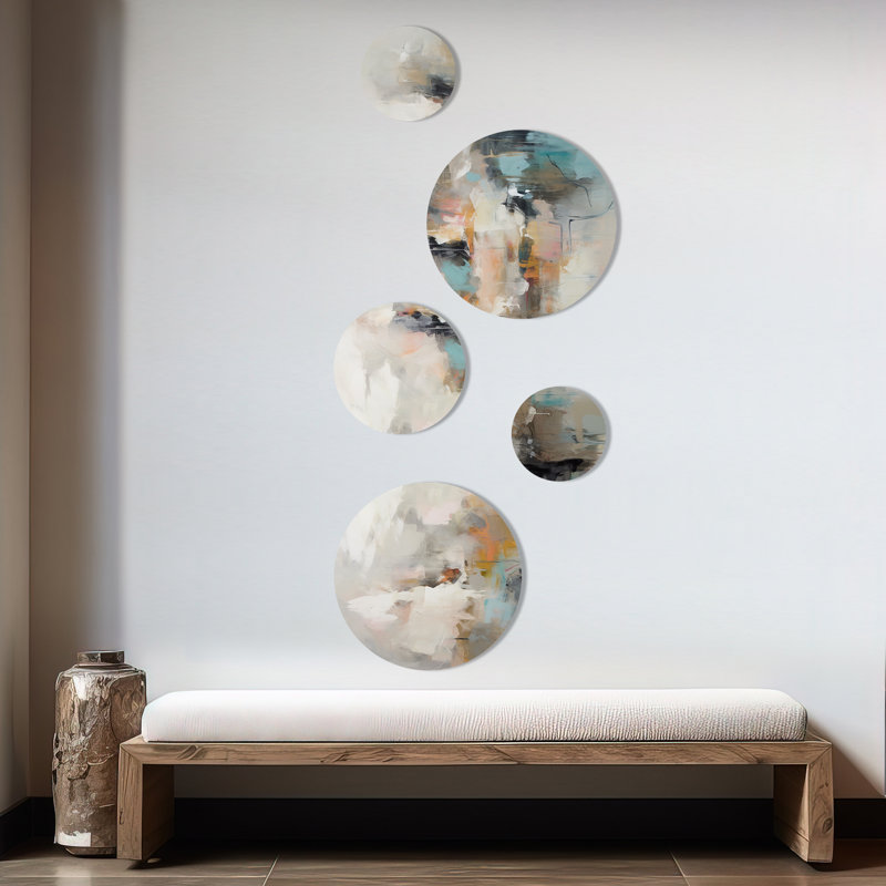 Serene Waters In Marble III - Décoration murale abstraite en métal marbré