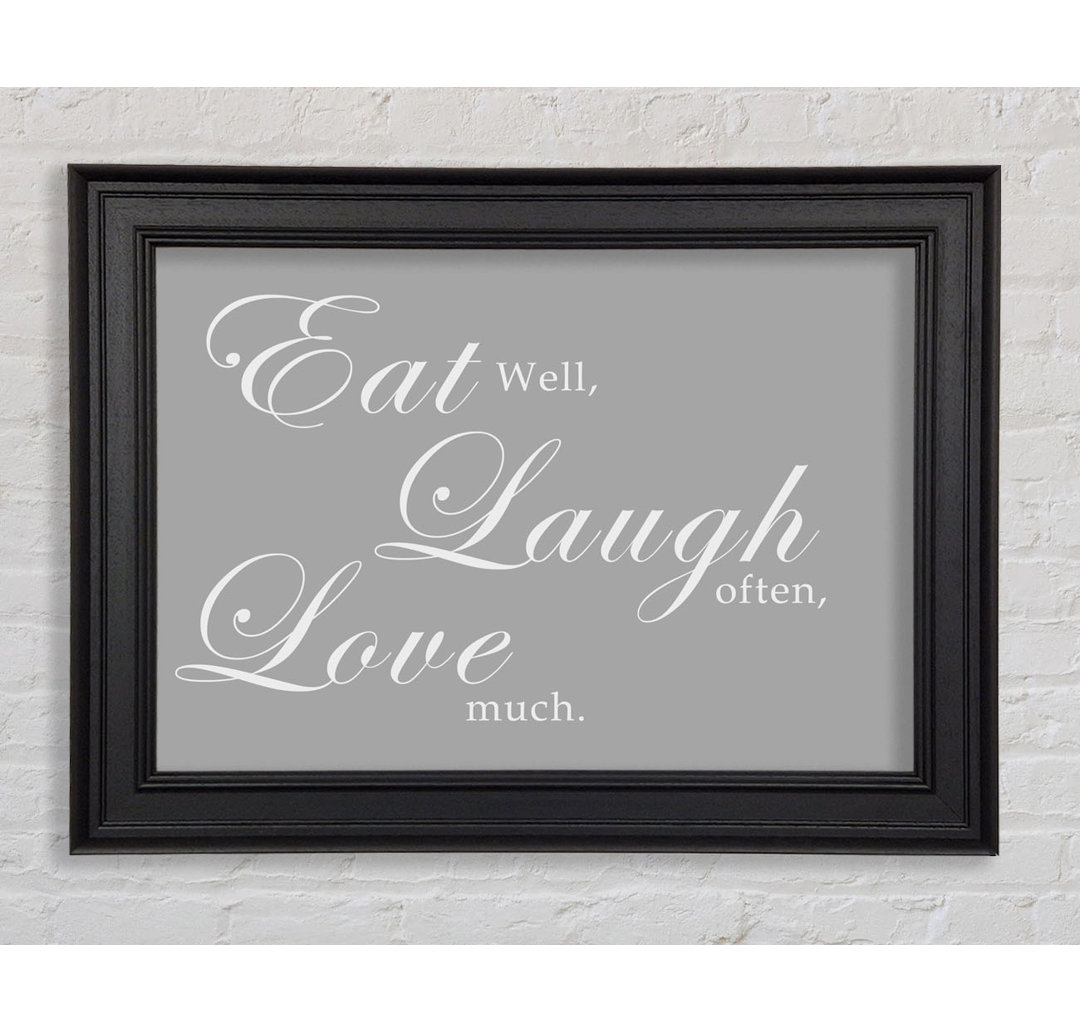 Küche Zitat Eat Laugh Love Chocolate Gerahmter Druck