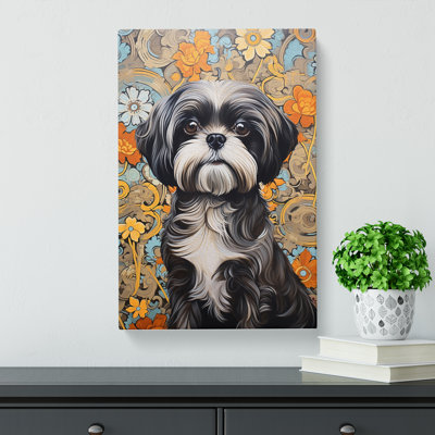 Shih Tzu Hard Edge - Wrapped Canvas