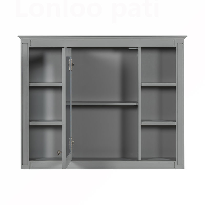 Armoire d'appoint Retha, Gris, H 27,63 po x l 35,03 po x P 7,32 po
