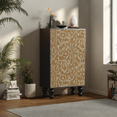 Pine Wood Storage Cabinet with Spacious Top