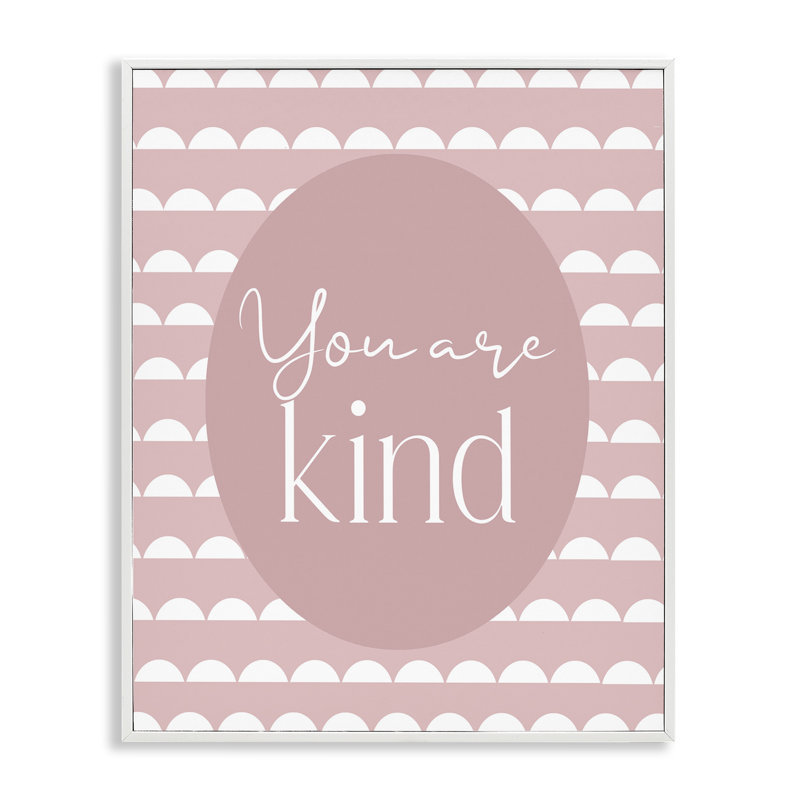 «You Are Kind Blush» rose, estampe numérique, design par Christine Simpson Art, Encadrement giclée blanc côtier
