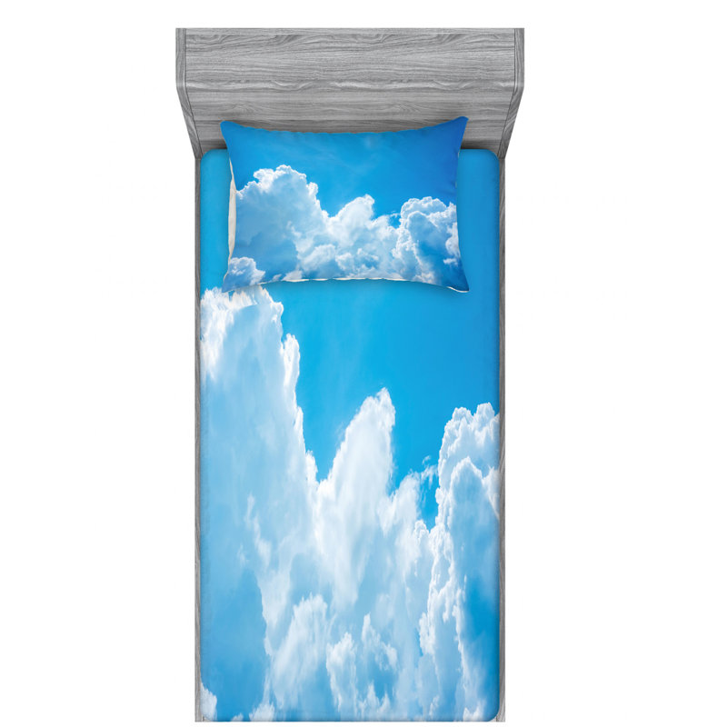 Clouds Microfiber Sheet Set, Twin XL Sheet Set with Fitted Sheet