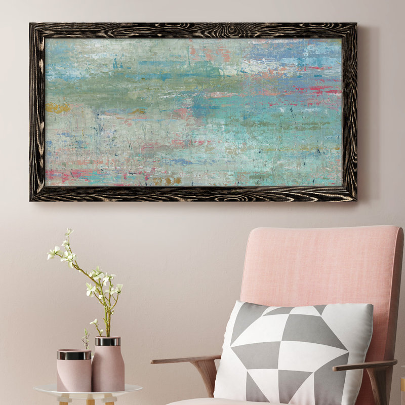 Pastel Watergarden - peinture sur toile encadrée, Noir