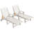 Outdoor HDPE Reclining Lounge Chaise With Wheels & Cup Holder-813858192