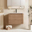 Meuble-lavabo mural moderne de 28 po avec lavabo en céramique blanc Mid Century