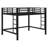 Sturdy Metal Loft Bed With Ladder And Guardrails-247964963