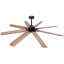 Large Ceiling Fan with Light: Modern 72-inch 8-blade dual-finish outdoor ceiling fan with remote control. Dimmable black fan light suitable for indoor use. Reversible rotation design. 6-speed quiet DC