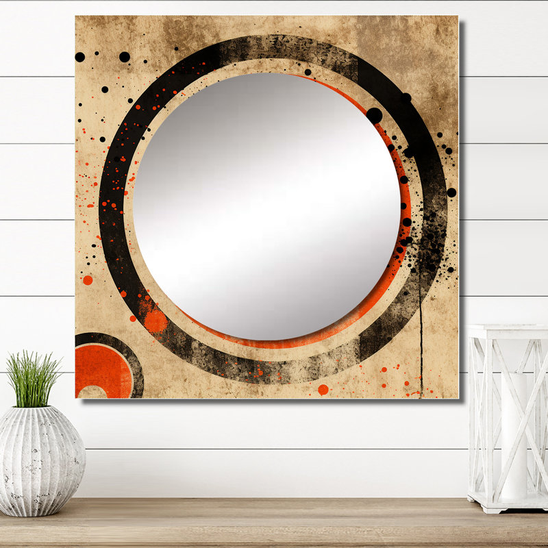Inner Knowing Retro Circle Art III - Art mural moderne miroir carré Midcentury pour salle de bain, 23 po x 23 po