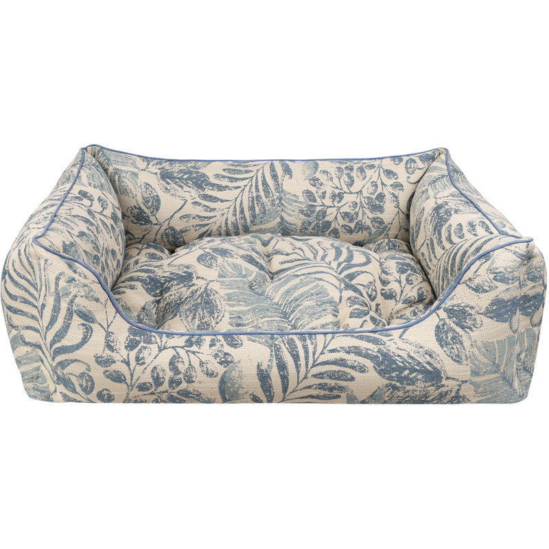 Orthopedic Polyester Pet Bed, Extra large (100cm W x 80cm D x 35cm H), Beige/Blue