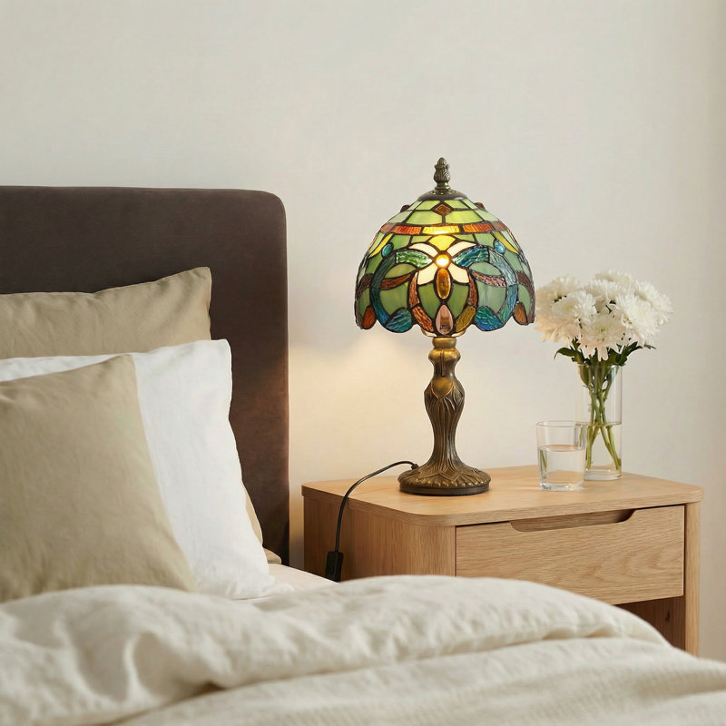 14.7"h Tiffany Style Baroque Table Lamp With Bulb