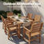 Ensemble de salle à manger de patio 7 pièces toutes saisons avec table de patio et chaises d'extérieur avec trou pour parasol et structure en aluminium pour 6 personnes à l'extérieur des meubles de jardin, de terrasse, de bord de piscine, de teck-859559282