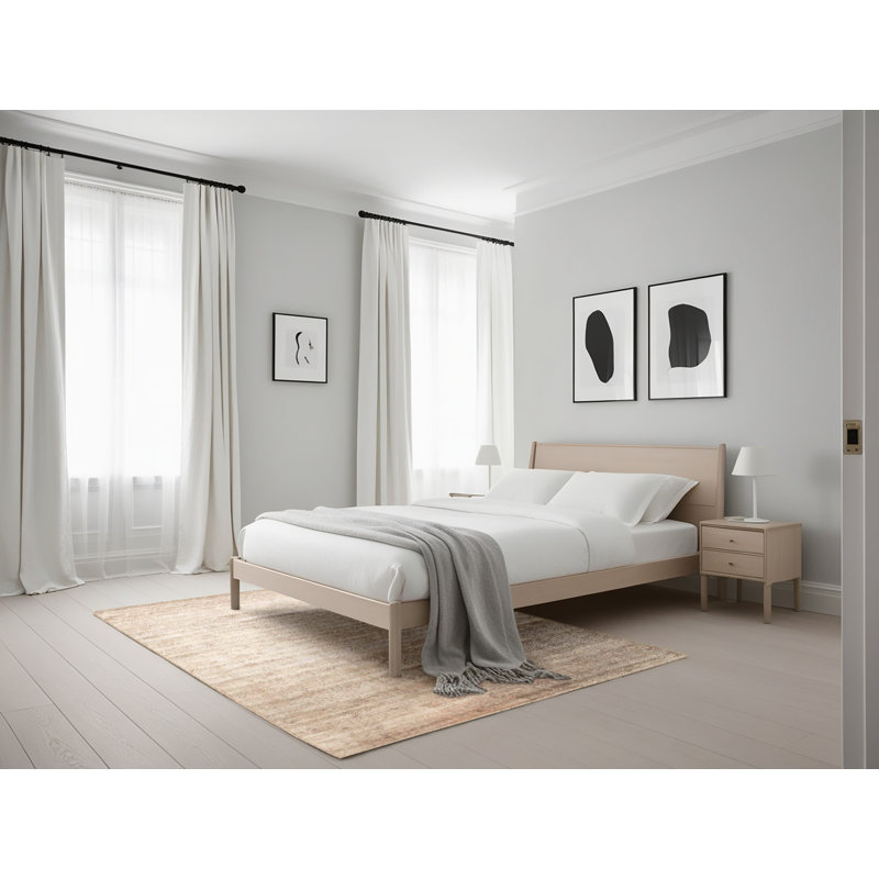Tapis décoratif beige Contemporary, Rectangle 5 pi x 7 pi