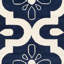 Tapis bleu foncé / ivoire en laine touffeté à la main Carolene-19275078