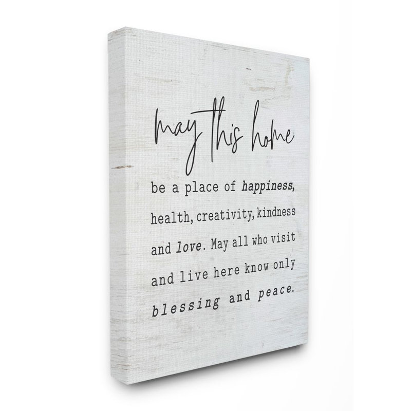 " May This Home " by Lettered And Lined, Wrapped Canvas, 40" H x 30" W x 1.5" D